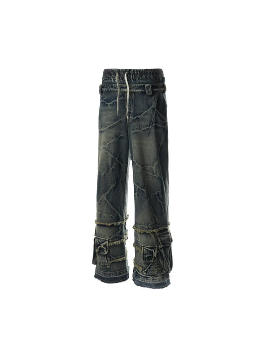 Double Waistband Cargo Jeans