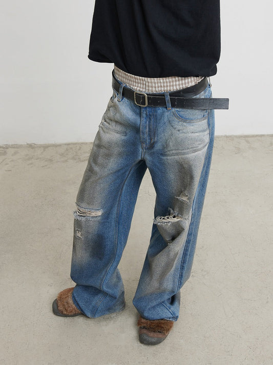 "Lost ID CARD" Distressed Denim [ID:0007PA]