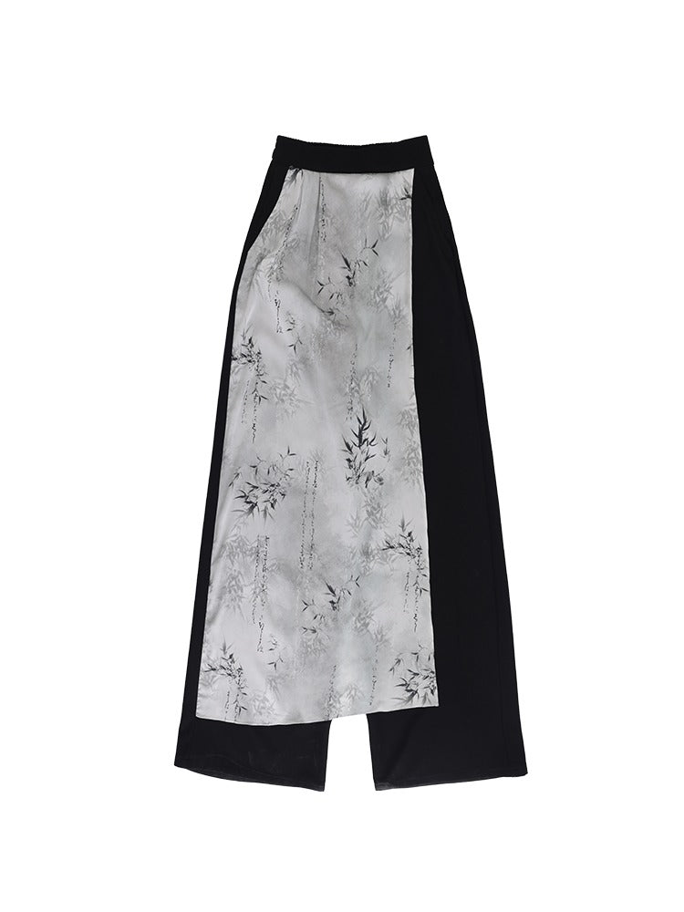 Neo Chinese SUIBOKU Loose Wide-Leg Pants [ID:0010PA]