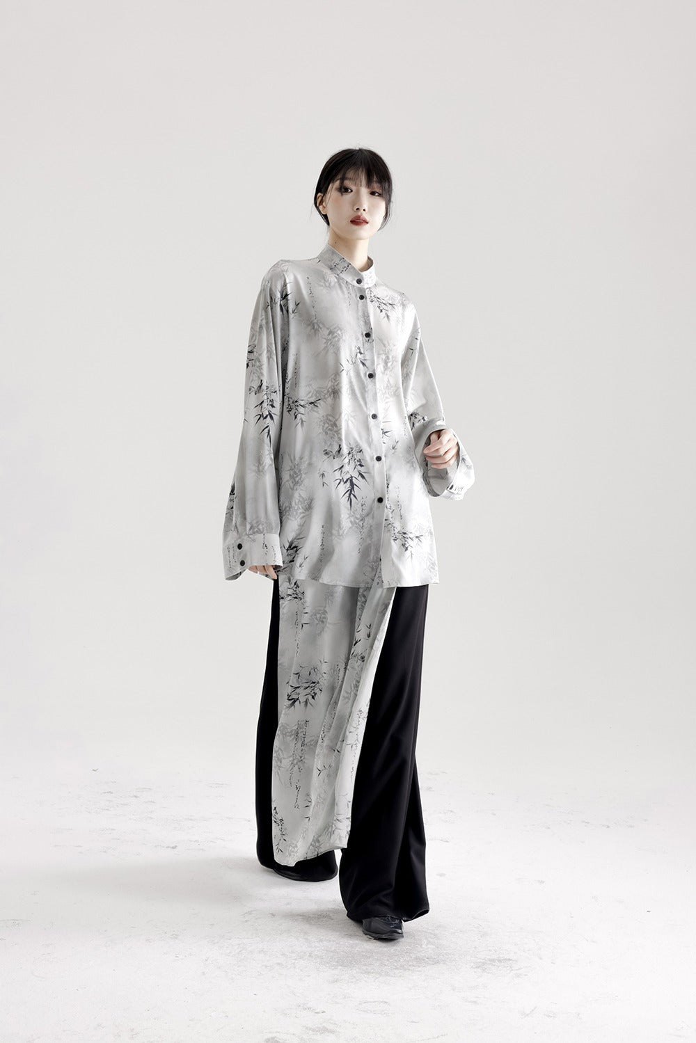 Neo Chinese SUIBOKU Loose Wide-Leg Pants [ID:0010PA]