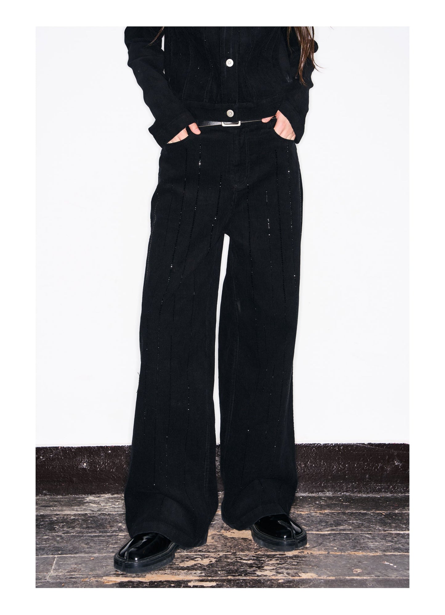 Full Diamond Corduroy Short Casual Straight Pants [ID:0018PA]