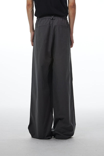 Gray Retro Style Loose Wide-Leg Unisex Mop Pants [ID:0023PA]