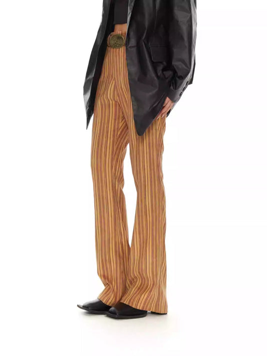 Vintage Retro Stripe Slim Straight High-Waist Pants [ID:0024PA]
