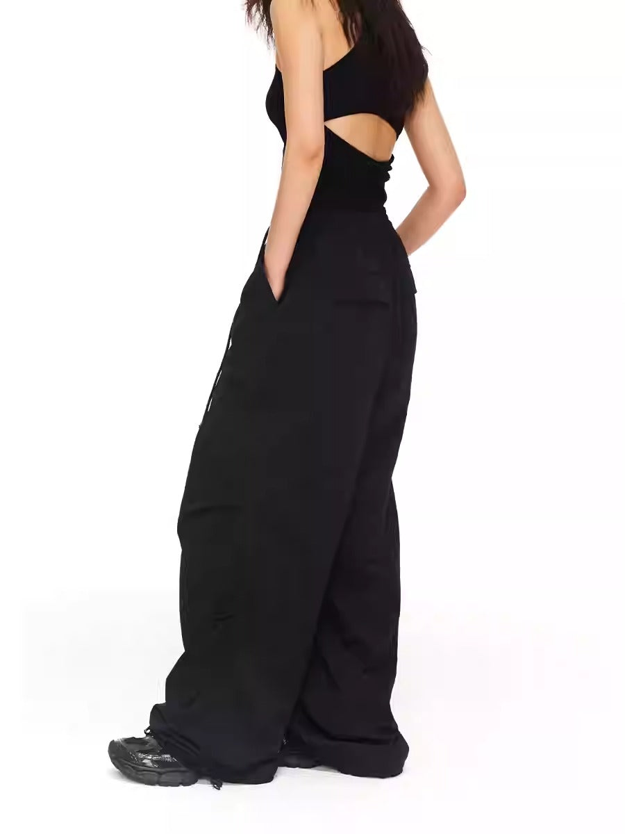 Loose Pleated Wide-Leg Floor-Length Casual Pants [ID:0026PA]