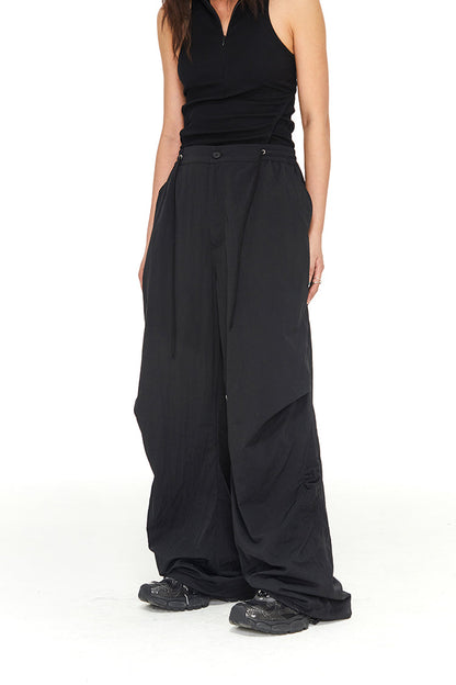 Loose Pleated Wide-Leg Floor-Length Casual Pants [ID:0026PA]