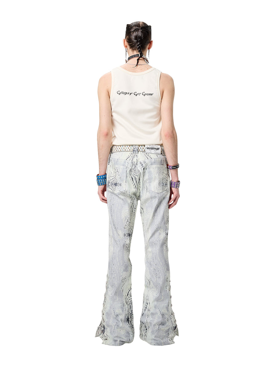 Retro Tree &amp; Snake Pattern Drawstring Adjustable Weibo Pants [ID:0034PA]