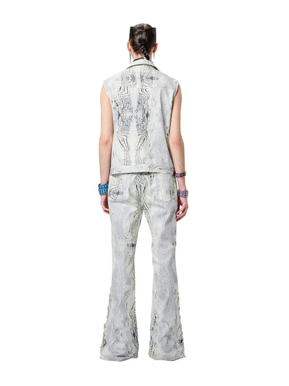 Retro Tree & Snake Pattern Drawstring Adjustable Weibo Pants [ID:0034PA]