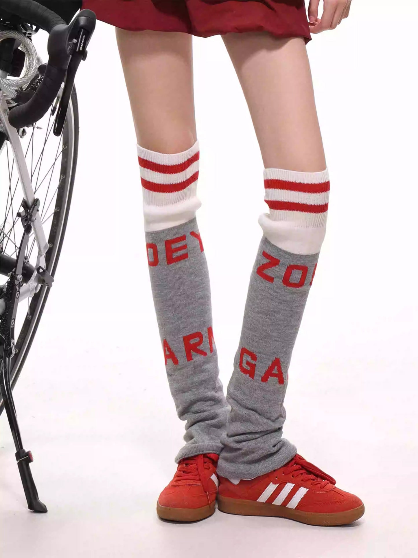 Ziner Style Splice Stripe Sports Knit Pile Leg Covers [ID:0036OT]