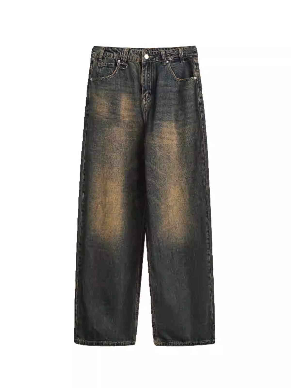 High-Street Washed Distressed Loose Straight Jeans [ID:0041PA]