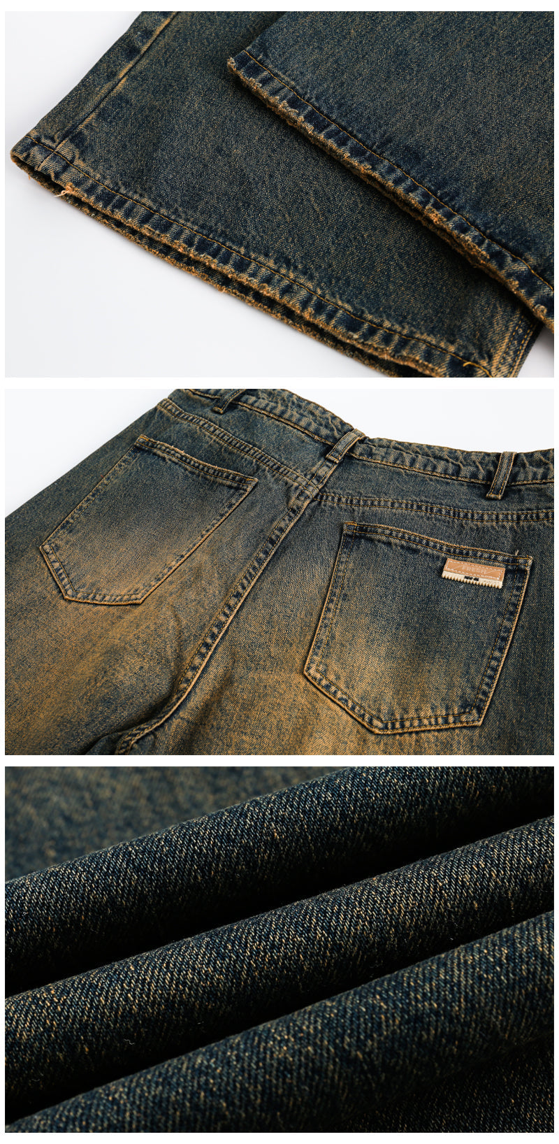 High-Street Washed Distressed Loose Straight Jeans [ID:0041PA]