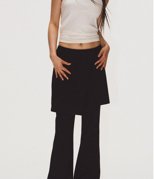 Stretch Trousers Flare Skirt Pants [ID:0047PA]