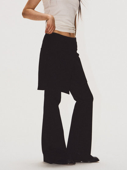 Stretch Trousers Flare Skirt Pants [ID:0047PA]