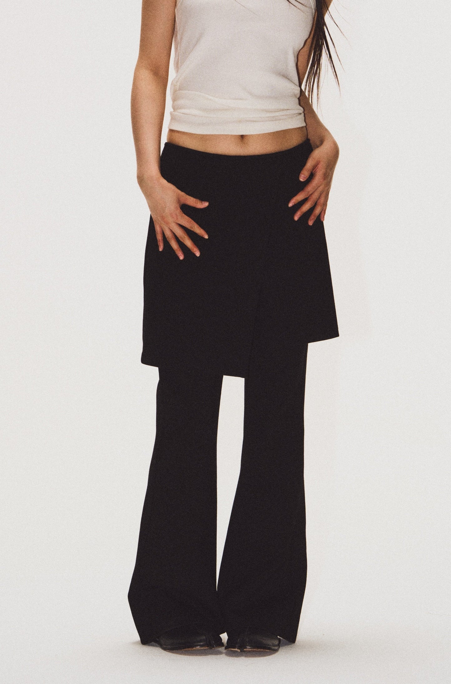 Stretch Trousers Flare Skirt Pants [ID:0047PA]