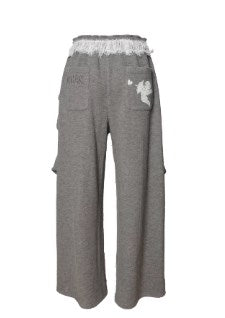 Frilled Big Pocket Sweat Wide Pants [ID:0048PA]