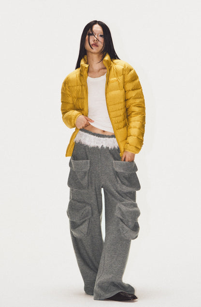 Frilled Big Pocket Sweat Wide Pants [ID:0048PA]