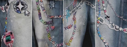 Y2K Cartoon Chain Wide Digital Print Jeans [ID:0053PA]