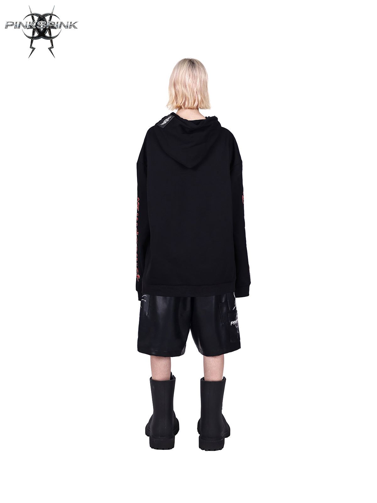 Mirror Series Structured Pocket Faux Leather Shorts Unisex Y2K Black [ID:0063PA]