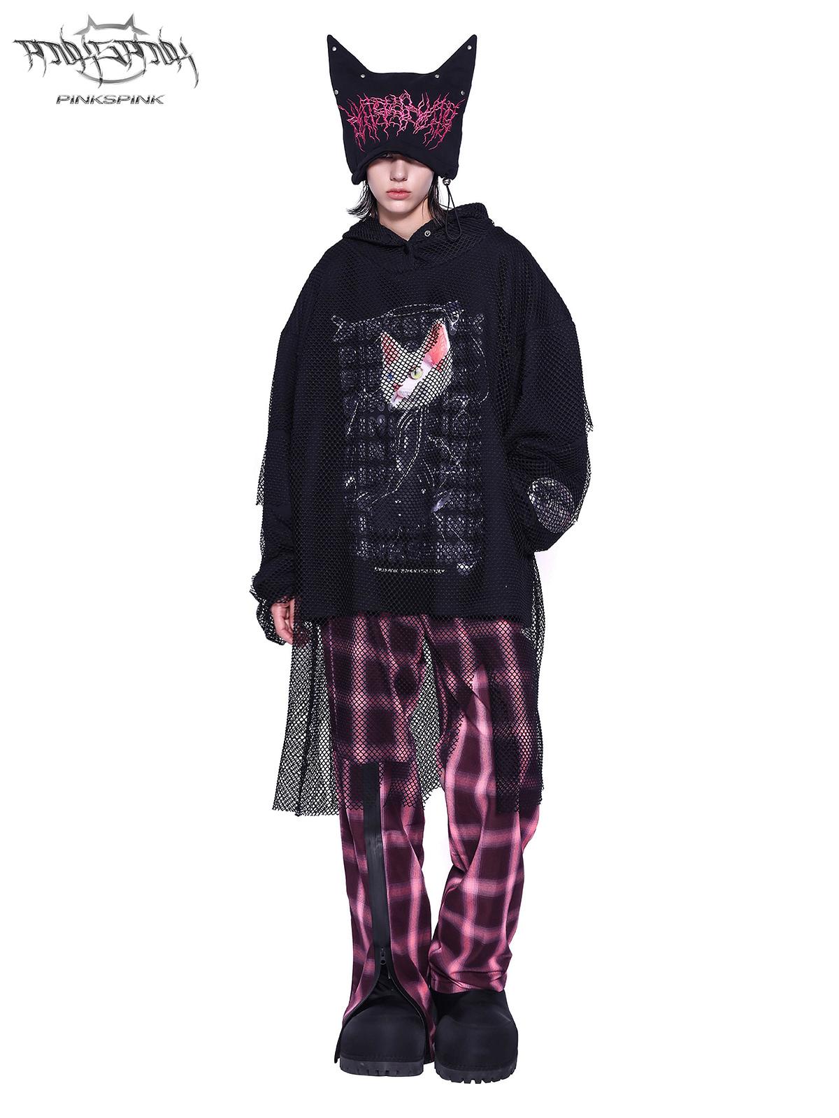 Original Plaid Loose-Fit Floor-Length Trousers Wide-Leg Check Pants [ID:0064PA]