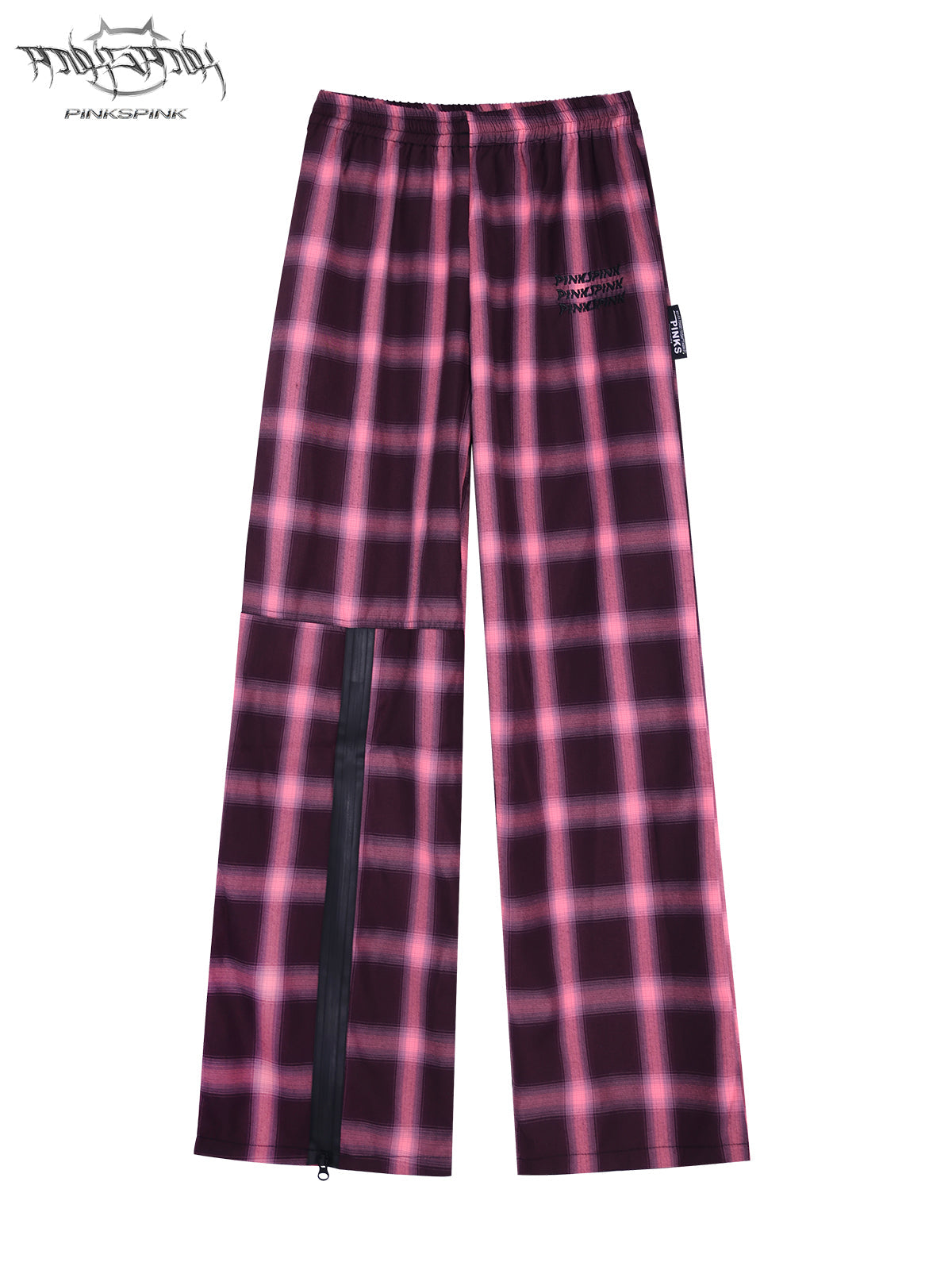 Original Plaid Loose-Fit Floor-Length Trousers Wide-Leg Check Pants [ID:0064PA]