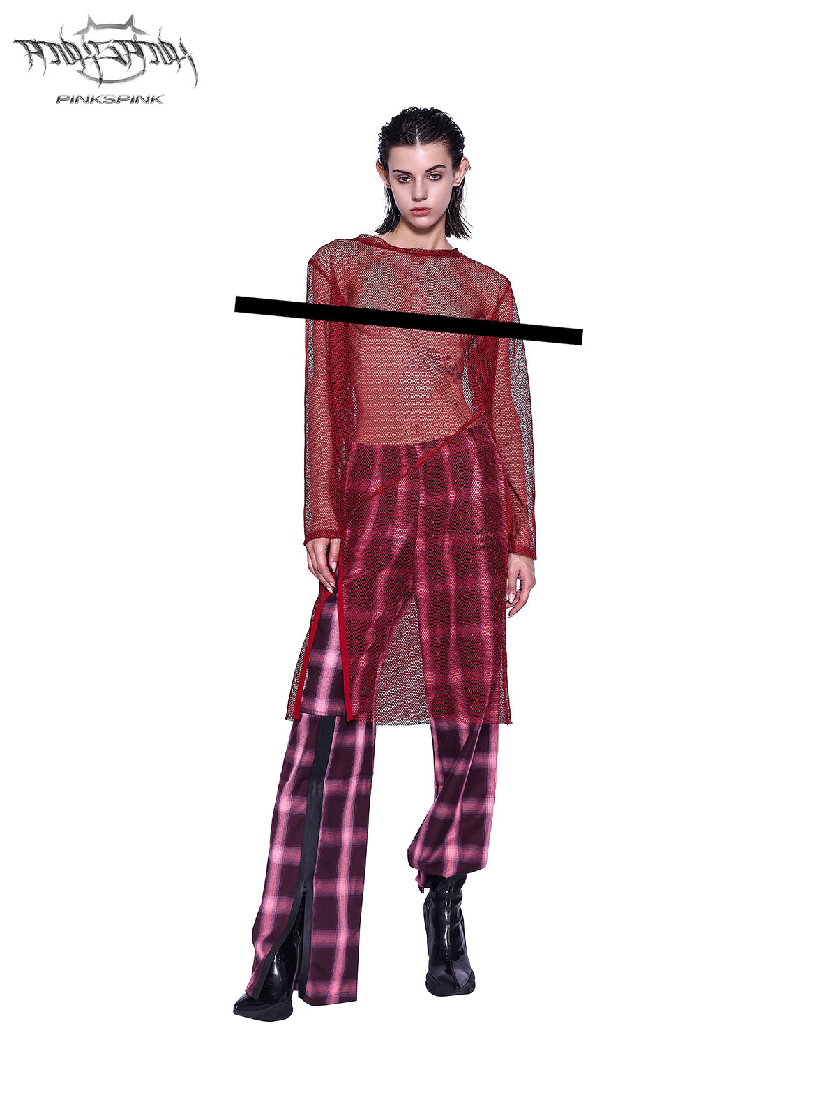 Original Plaid Loose-Fit Floor-Length Trousers Wide-Leg Check Pants [ID:0064PA]