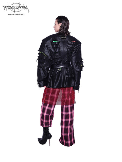 Original Plaid Loose-Fit Floor-Length Trousers Wide-Leg Check Pants [ID:0064PA]