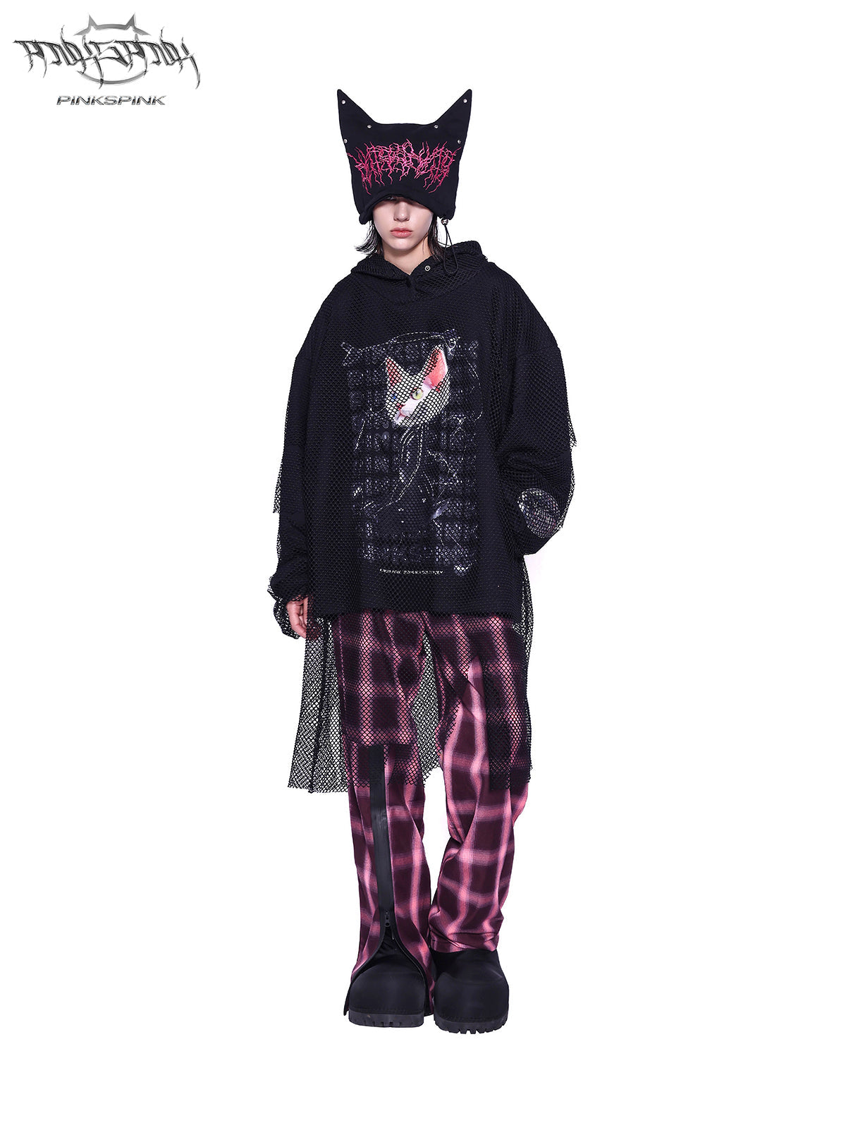 Original Plaid Loose-Fit Floor-Length Trousers Wide-Leg Check Pants [ID:0064PA]