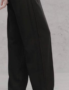 Genesis Era Mid-Waist Straight-Leg Tie-Belt Draped Casual Trousers [ID:0075PA]