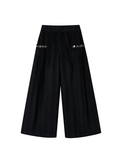 Genesis Era Capsule Collection Willow Pleat Wide-Leg Relaxed Trousers [ID:0079PA]