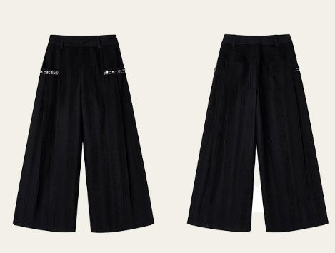 Genesis Era Capsule Collection Willow Pleat Wide-Leg Relaxed Trousers [ID:0079PA]