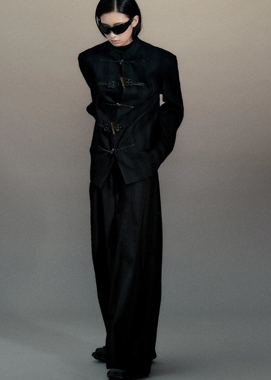 Genesis Era Capsule Collection Willow Pleat Wide-Leg Relaxed Trousers [ID:0079PA]