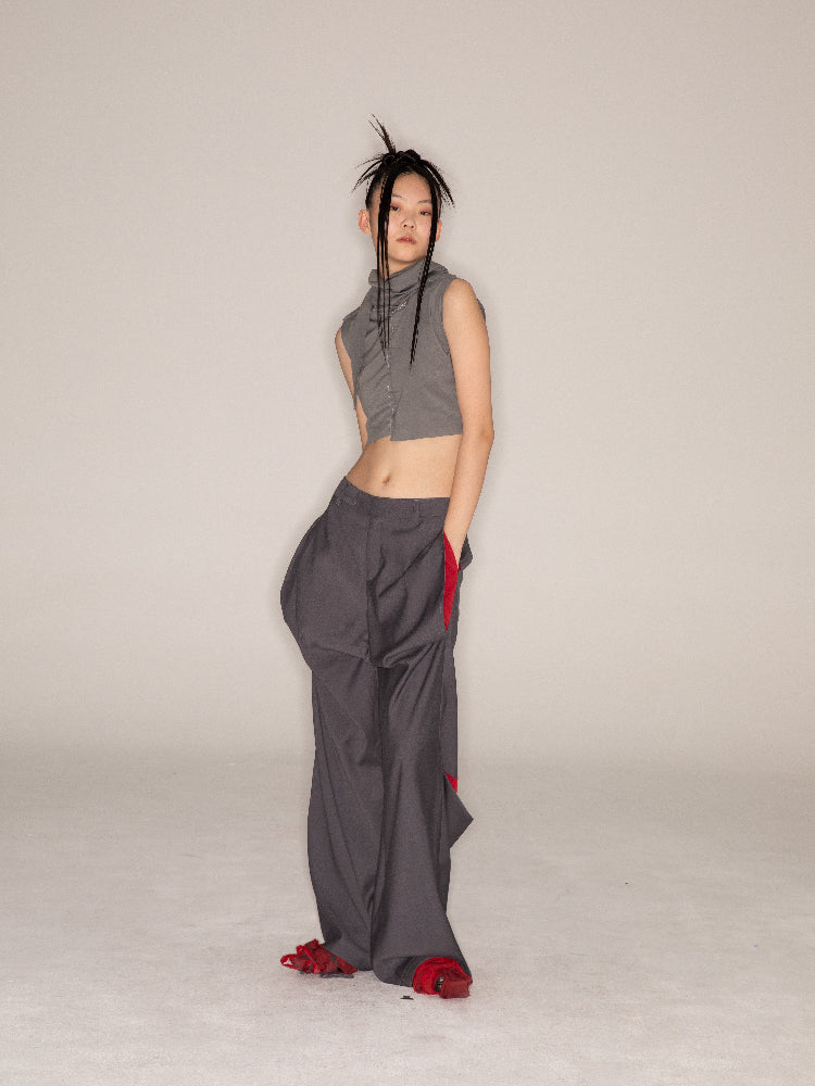 2024 New Low-Waist Wide-Leg Relaxed Straight Trousers Minimal Design [ID:0080PA]