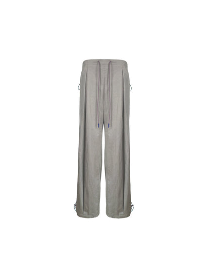 Vintage Drawstring Utility Parachute Pants Relaxed Straight-Leg Trousers [ID:0081PA]