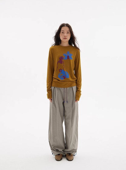 Vintage Drawstring Utility Parachute Pants Relaxed Straight-Leg Trousers [ID:0081PA]