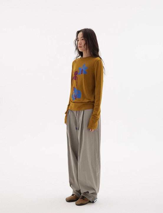 Vintage Drawstring Utility Parachute Pants Relaxed Straight-Leg Trousers [ID:0081PA]