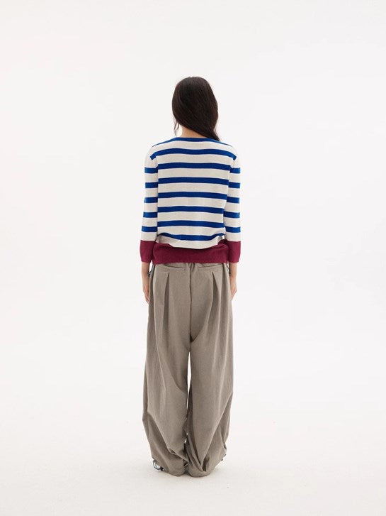 Vintage Drawstring Utility Parachute Pants Relaxed Straight-Leg Trousers [ID:0081PA]