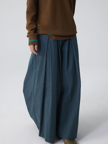 2024 New Vintage Wide-Leg Flared Relaxed Trousers with Oriental Aesthetic [ID:0082PA]