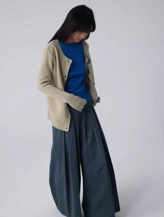 2024 New Vintage Wide-Leg Flared Relaxed Trousers with Oriental Aesthetic [ID:0082PA]