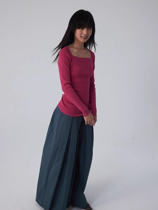 2024 New Vintage Wide-Leg Flared Relaxed Trousers with Oriental Aesthetic [ID:0082PA]