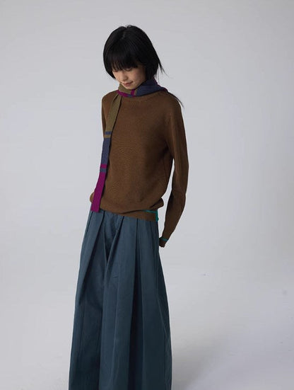 2024 New Vintage Wide-Leg Flared Relaxed Trousers with Oriental Aesthetic [ID:0082PA]