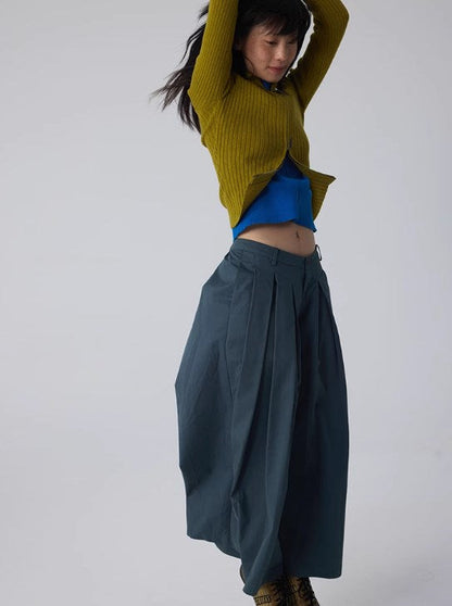 2024 New Vintage Wide-Leg Flared Relaxed Trousers with Oriental Aesthetic [ID:0082PA]