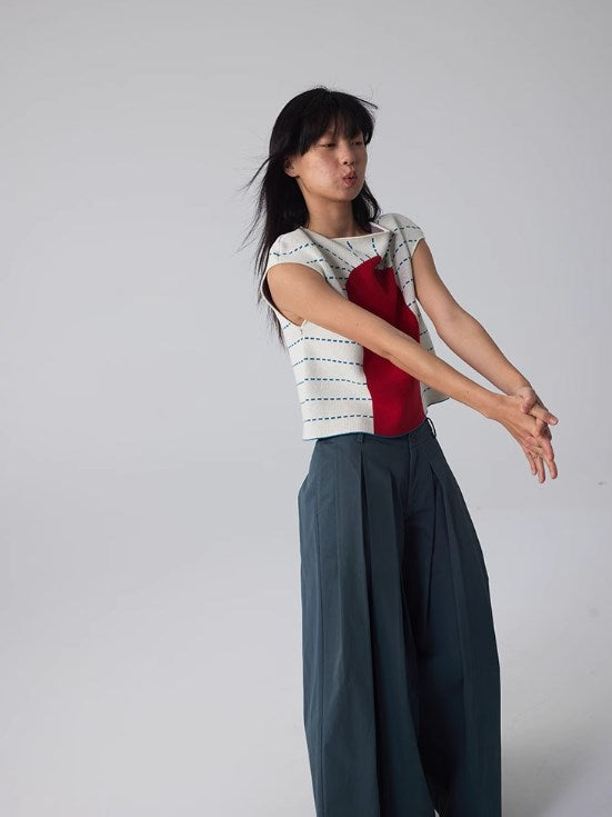 2024 New Vintage Wide-Leg Flared Relaxed Trousers with Oriental Aesthetic [ID:0082PA]