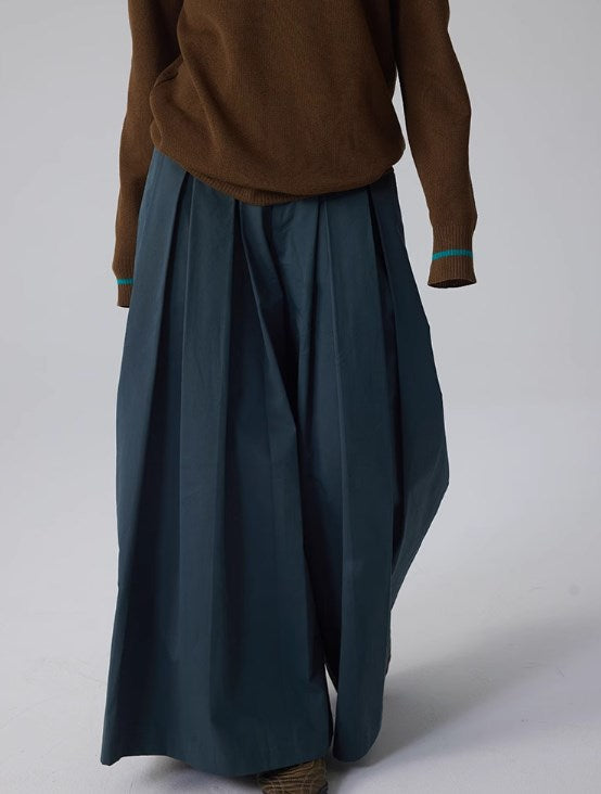 2024 New Vintage Wide-Leg Flared Relaxed Trousers with Oriental Aesthetic [ID:0082PA]