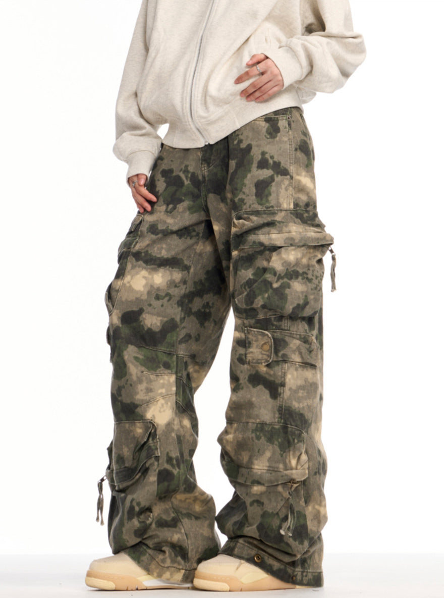 Autumn American Retro Heavy-Duty Camouflage Loose Pants [ID:0086PA]