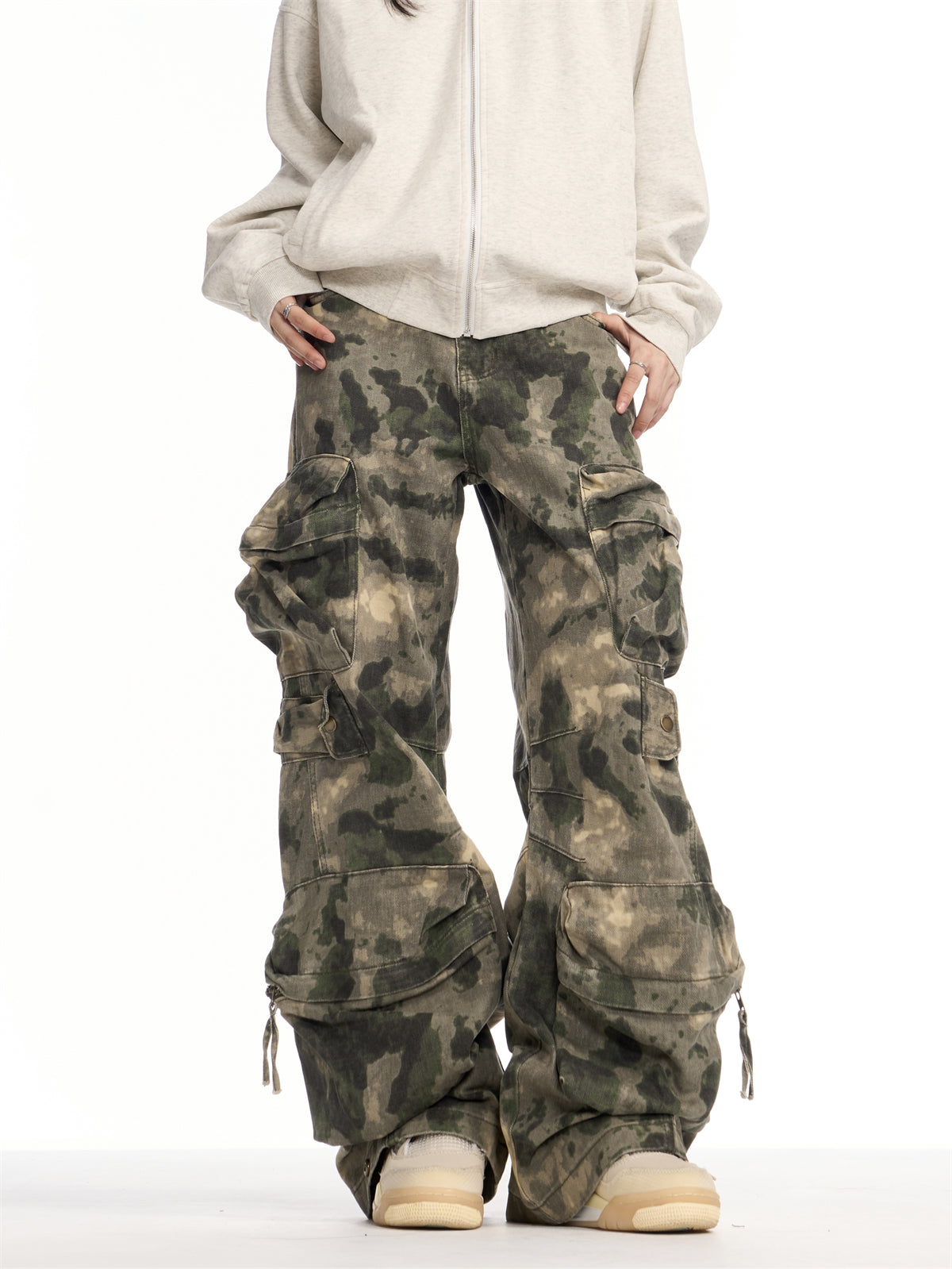 Autumn American Retro Heavy-Duty Camouflage Loose Pants [ID:0086PA]