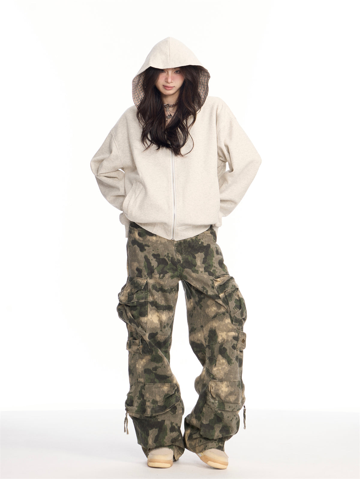 Autumn American Retro Heavy-Duty Camouflage Loose Pants [ID:0086PA]