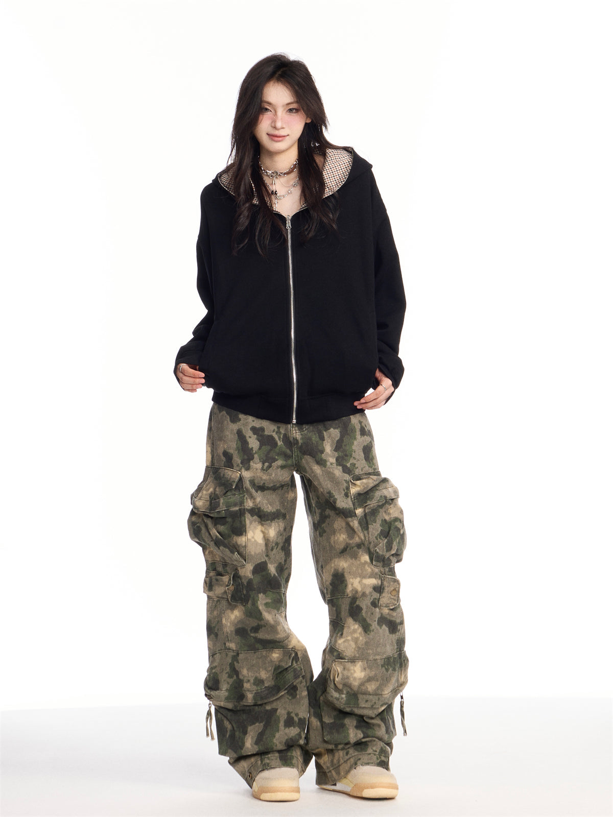 Autumn American Retro Heavy-Duty Camouflage Loose Pants [ID:0086PA]