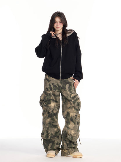 Autumn American Retro Heavy-Duty Camouflage Loose Pants [ID:0086PA]