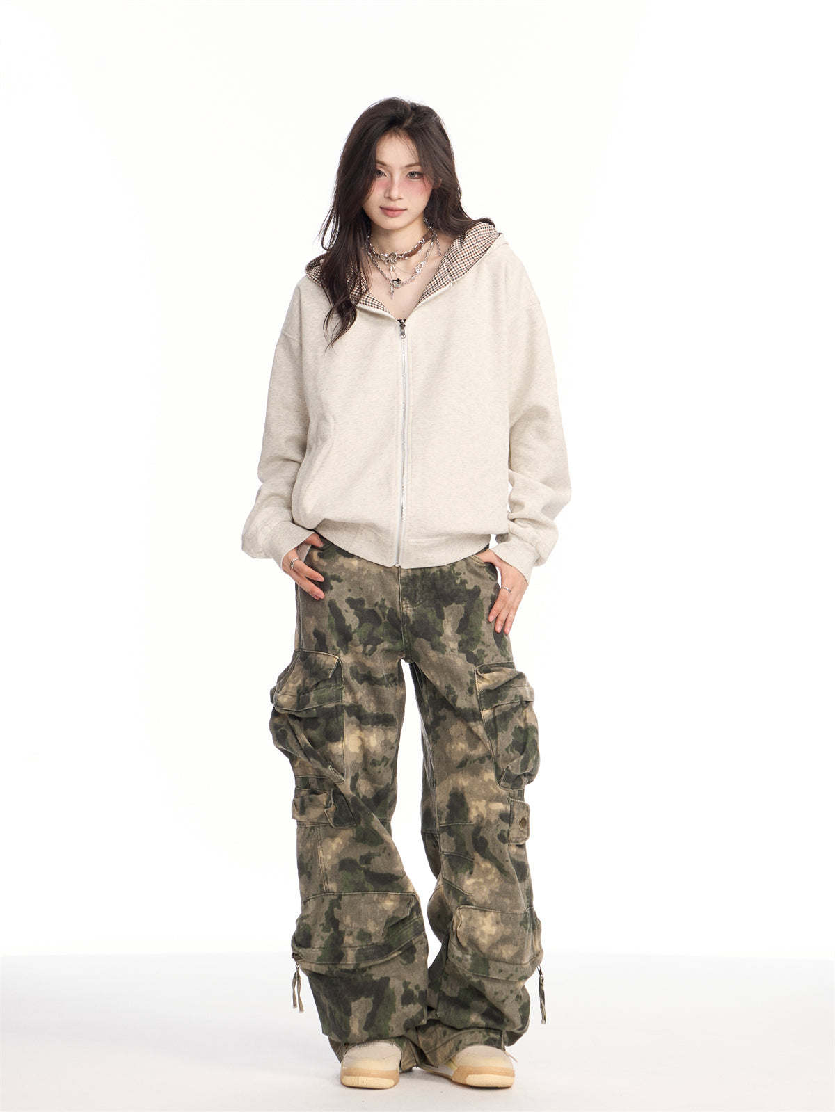 Autumn American Retro Heavy-Duty Camouflage Loose Pants [ID:0086PA]