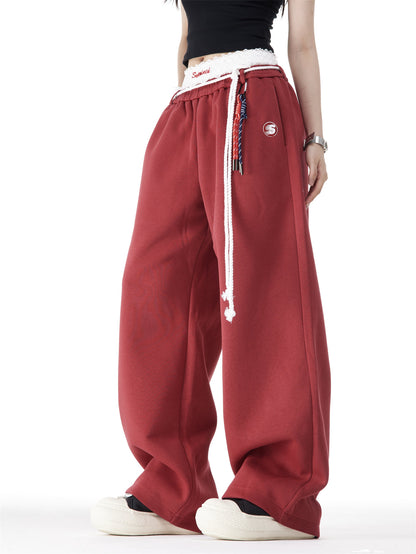 Jennie-Style Loose Fit Women's Straight Sports Pants [ID:0088PA]