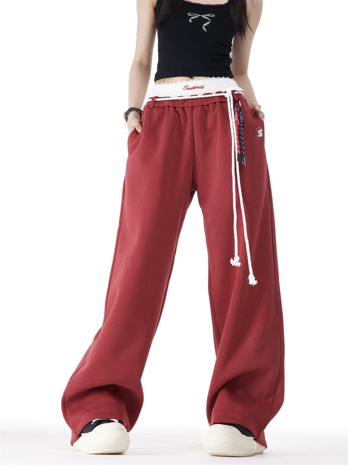 Jennie-Style Loose Fit Women's Straight Sports Pants [ID:0088PA]